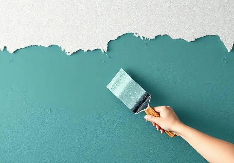 Application d'un enduit décoratif à la lisseuse sur un mur